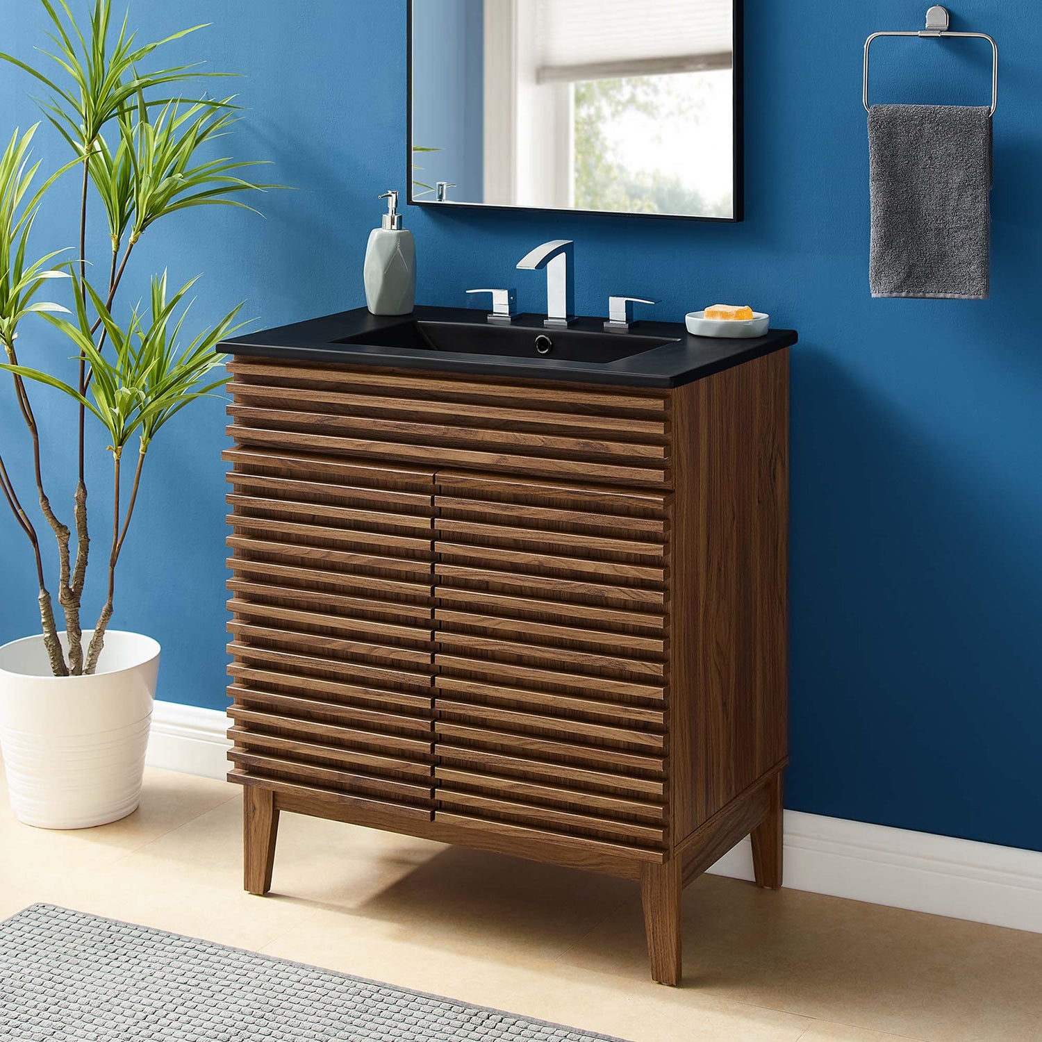 Render Bathroom Vanity with Black Basin Included by Modway