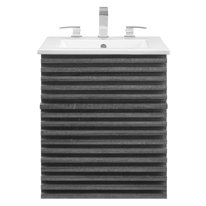 Render Wall-Mount Bathroom Vanity with White Basin Included by Modway