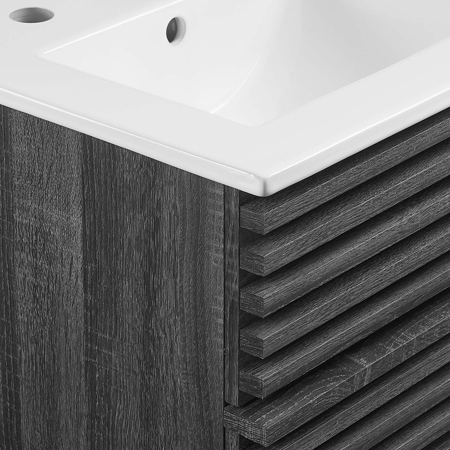 Render Wall-Mount Bathroom Vanity with White Basin Included by Modway