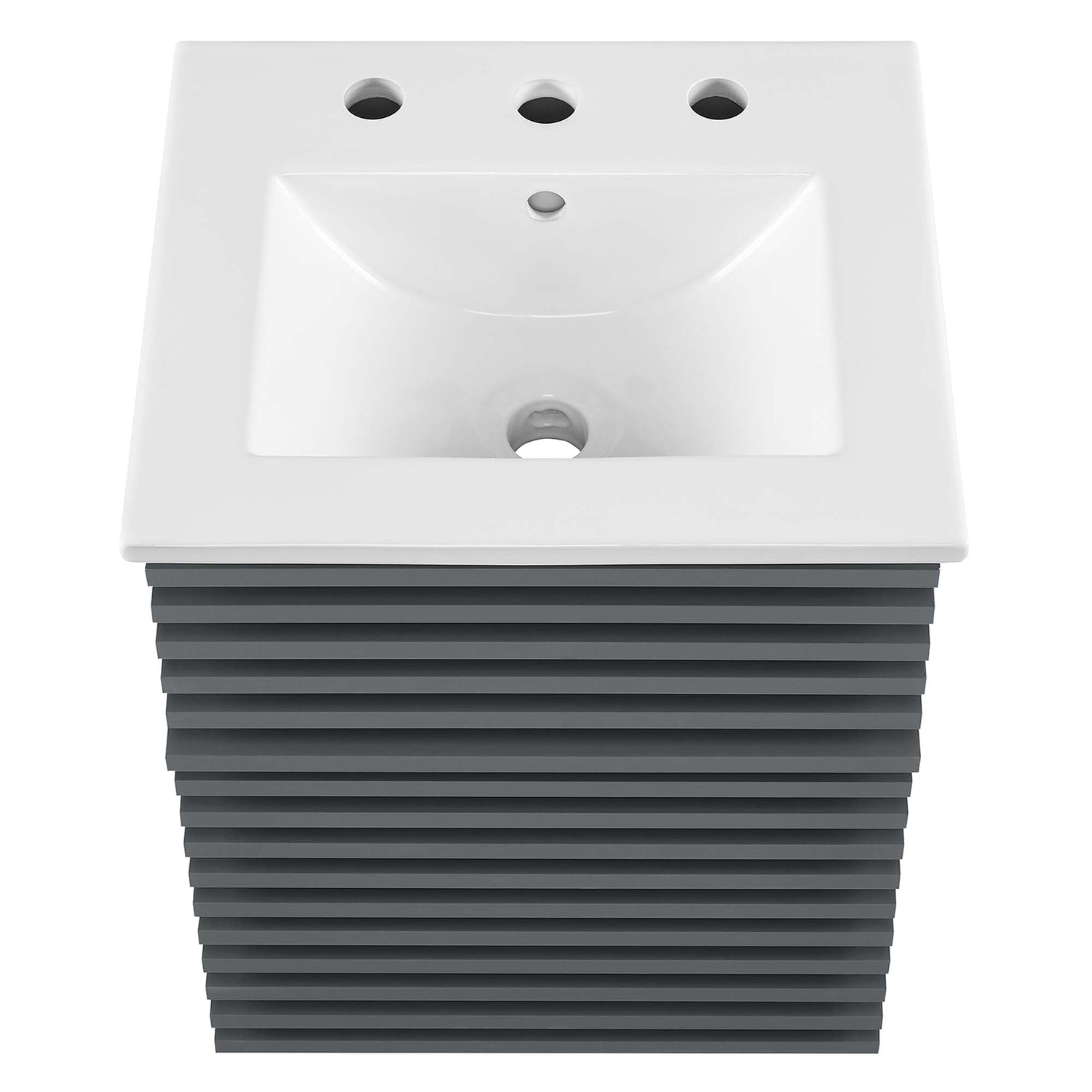 Render Wall-Mount Bathroom Vanity with White Basin Included by Modway