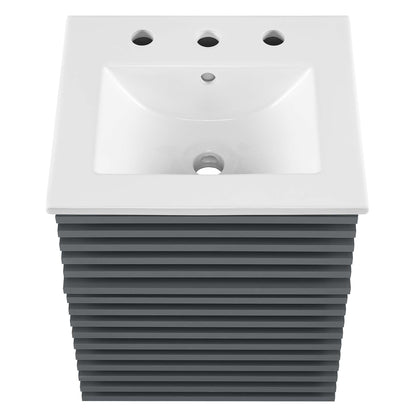 Render Wall-Mount Bathroom Vanity with White Basin Included by Modway