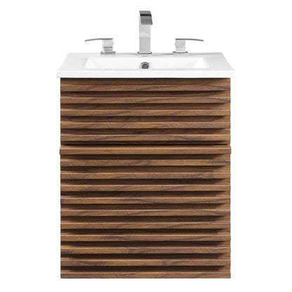 Render Wall-Mount Bathroom Vanity with White Basin Included by Modway