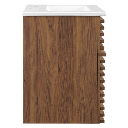 Render Wall-Mount Bathroom Vanity with White Basin Included by Modway