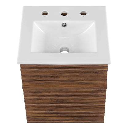 Render Wall-Mount Bathroom Vanity with White Basin Included by Modway