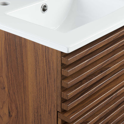 Render Wall-Mount Bathroom Vanity with White Basin Included by Modway