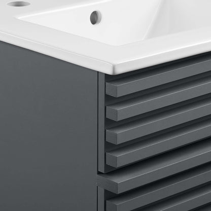 Render 18&quot; and 24&quot; Bathroom Vanities with White Basin Included by Modway