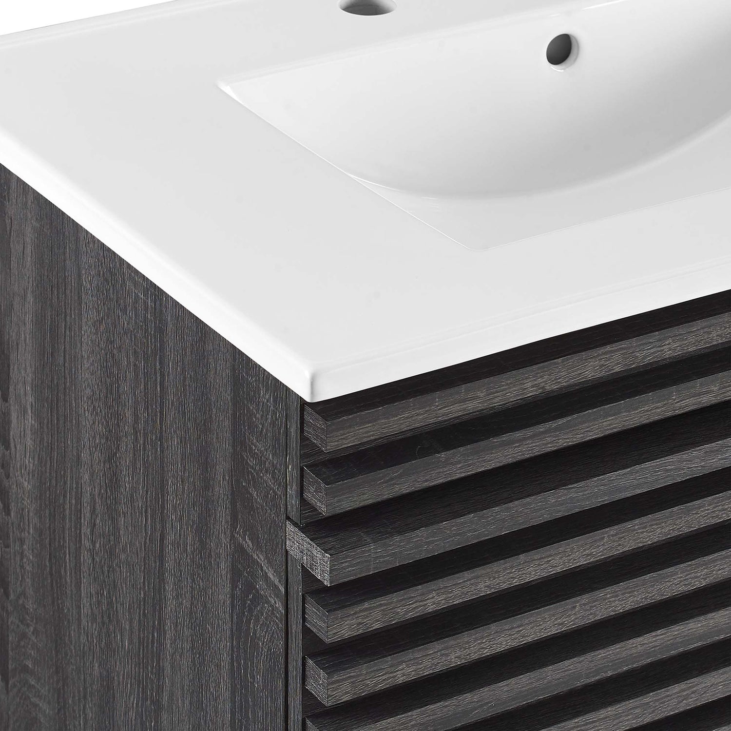 Render Wall-Mount Bathroom Vanity with White Basin Included by Modway