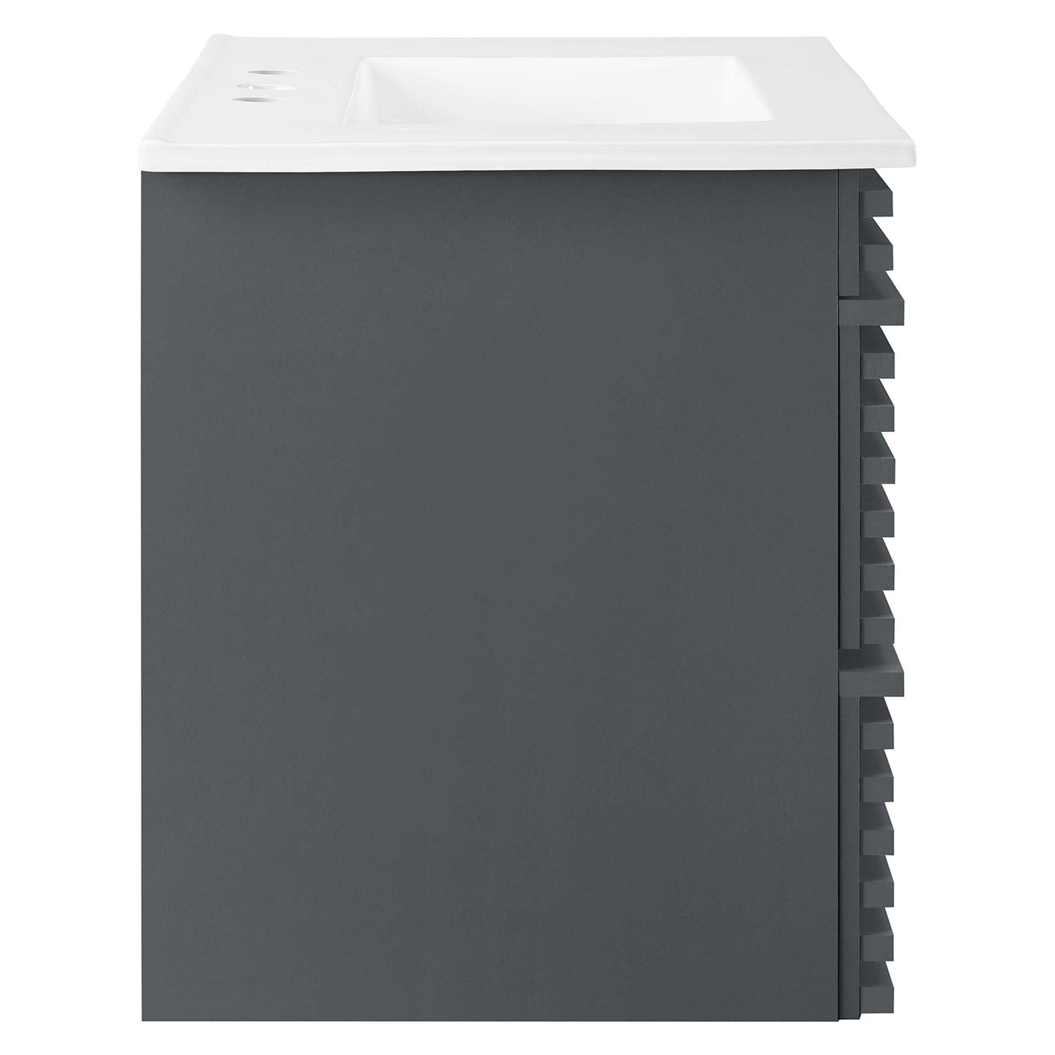 Render Wall-Mount Bathroom Vanity with White Basin Included by Modway