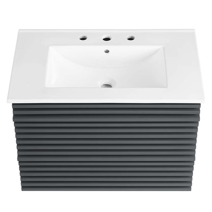 Render Wall-Mount Bathroom Vanity with White Basin Included by Modway