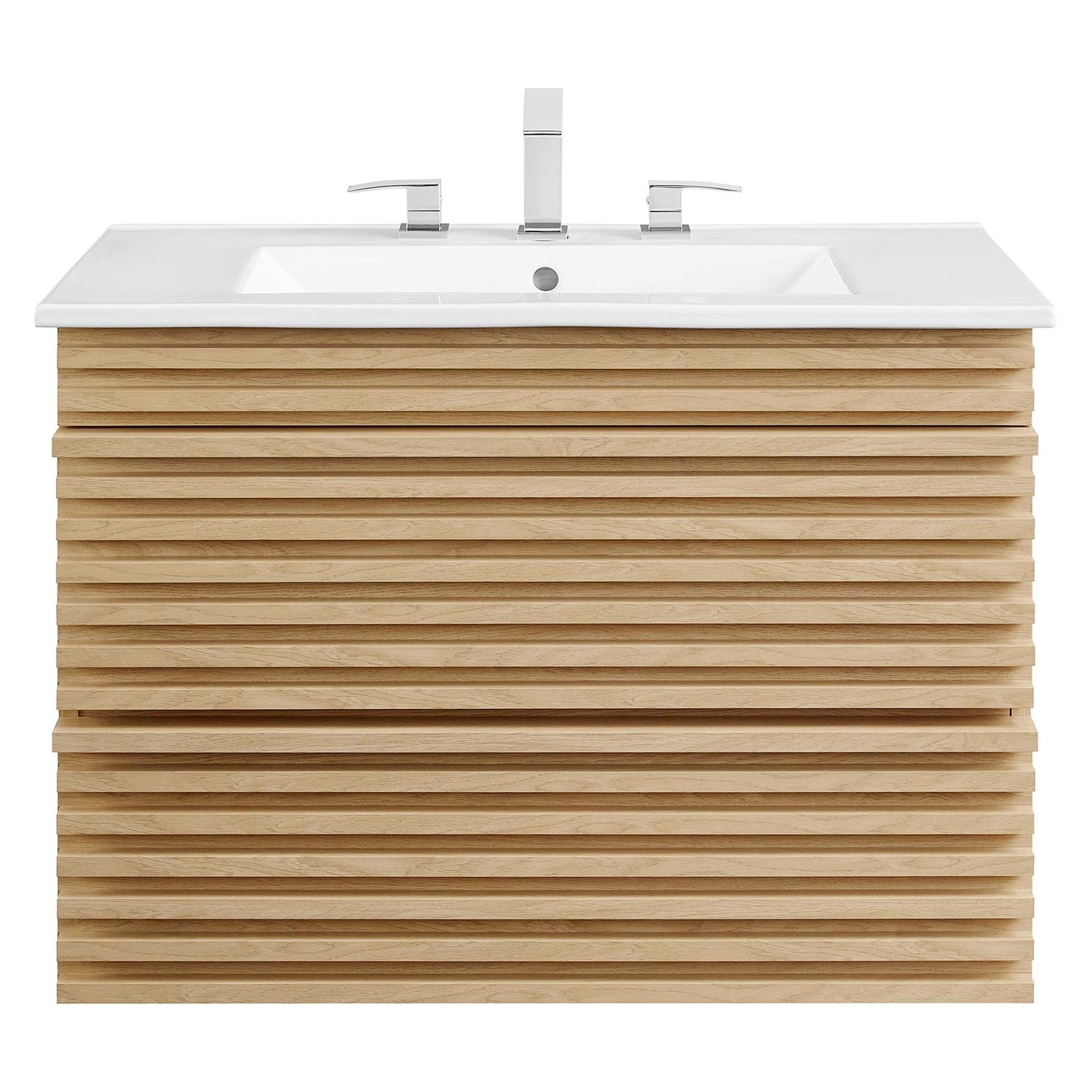 Render Wall-Mount Bathroom Vanity with White Basin Included by Modway