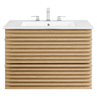 Render Wall-Mount Bathroom Vanity with White Basin Included by Modway