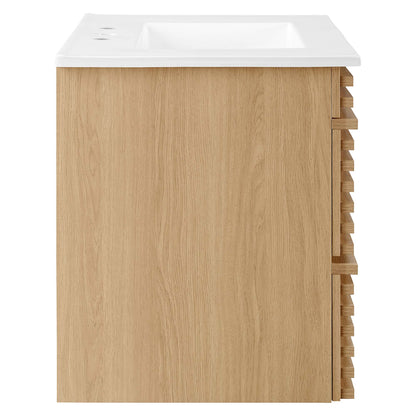 Render Wall-Mount Bathroom Vanity with White Basin Included by Modway
