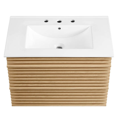 Render Wall-Mount Bathroom Vanity with White Basin Included by Modway