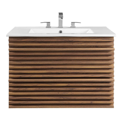 Render Wall-Mount Bathroom Vanity with White Basin Included by Modway