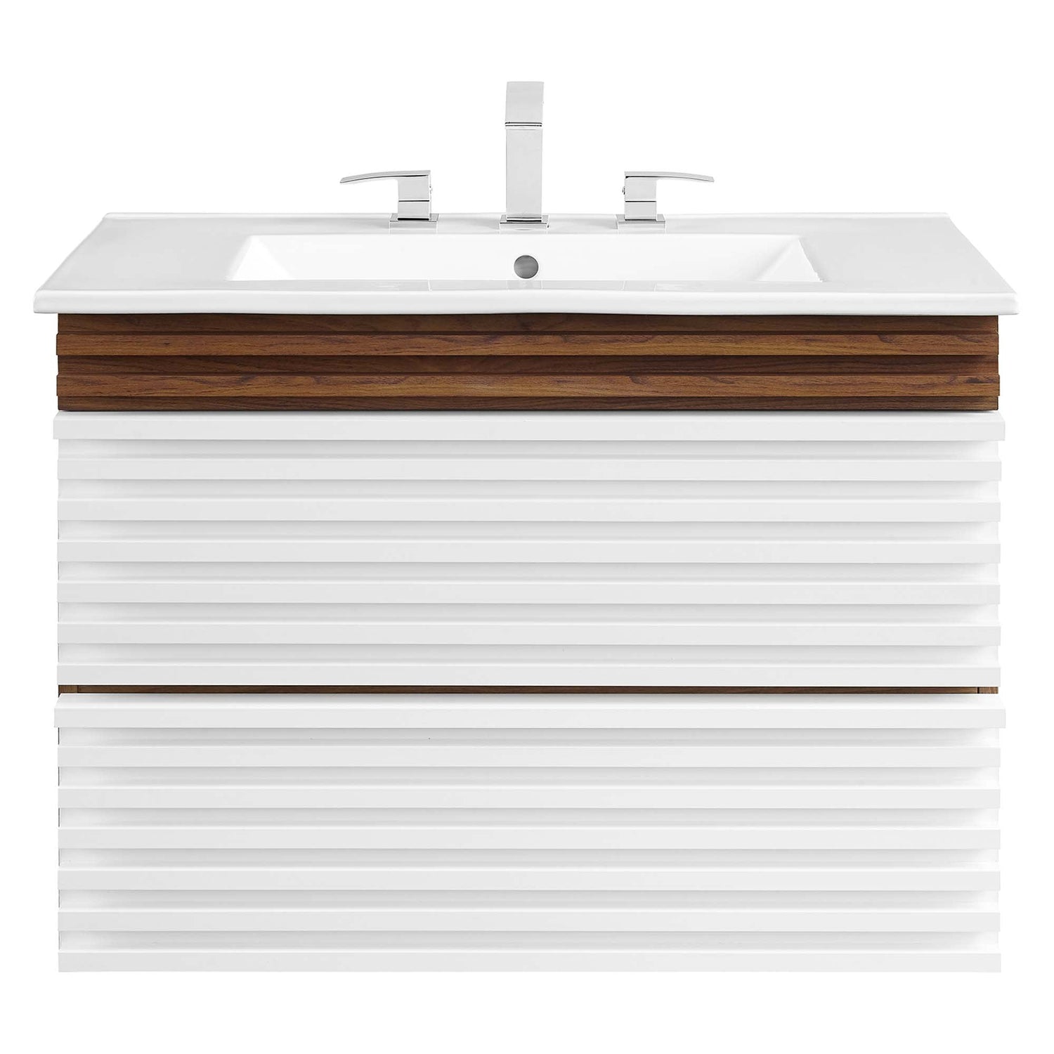 Render Wall-Mount Bathroom Vanity with White Basin Included by Modway