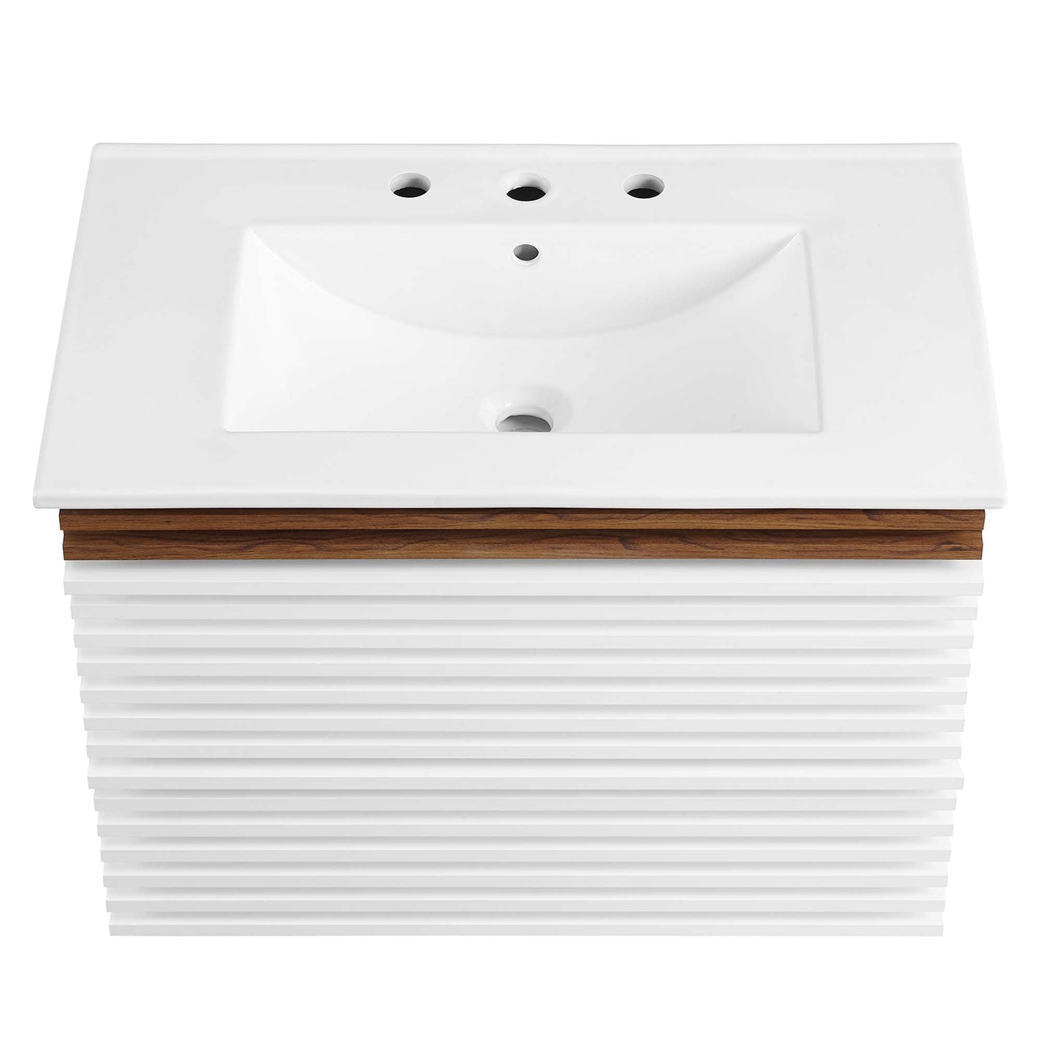 Render Wall-Mount Bathroom Vanity with White Basin Included by Modway