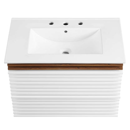 Render Wall-Mount Bathroom Vanity with White Basin Included by Modway