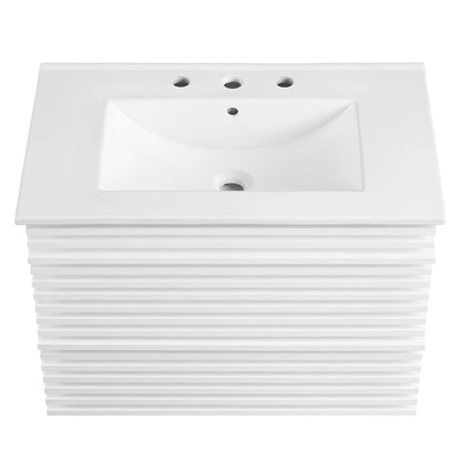 Render Wall-Mount Bathroom Vanity with White Basin Included by Modway