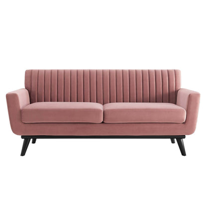 Engage Channel Tufted Performance Velvet Loveseat By HouseBean