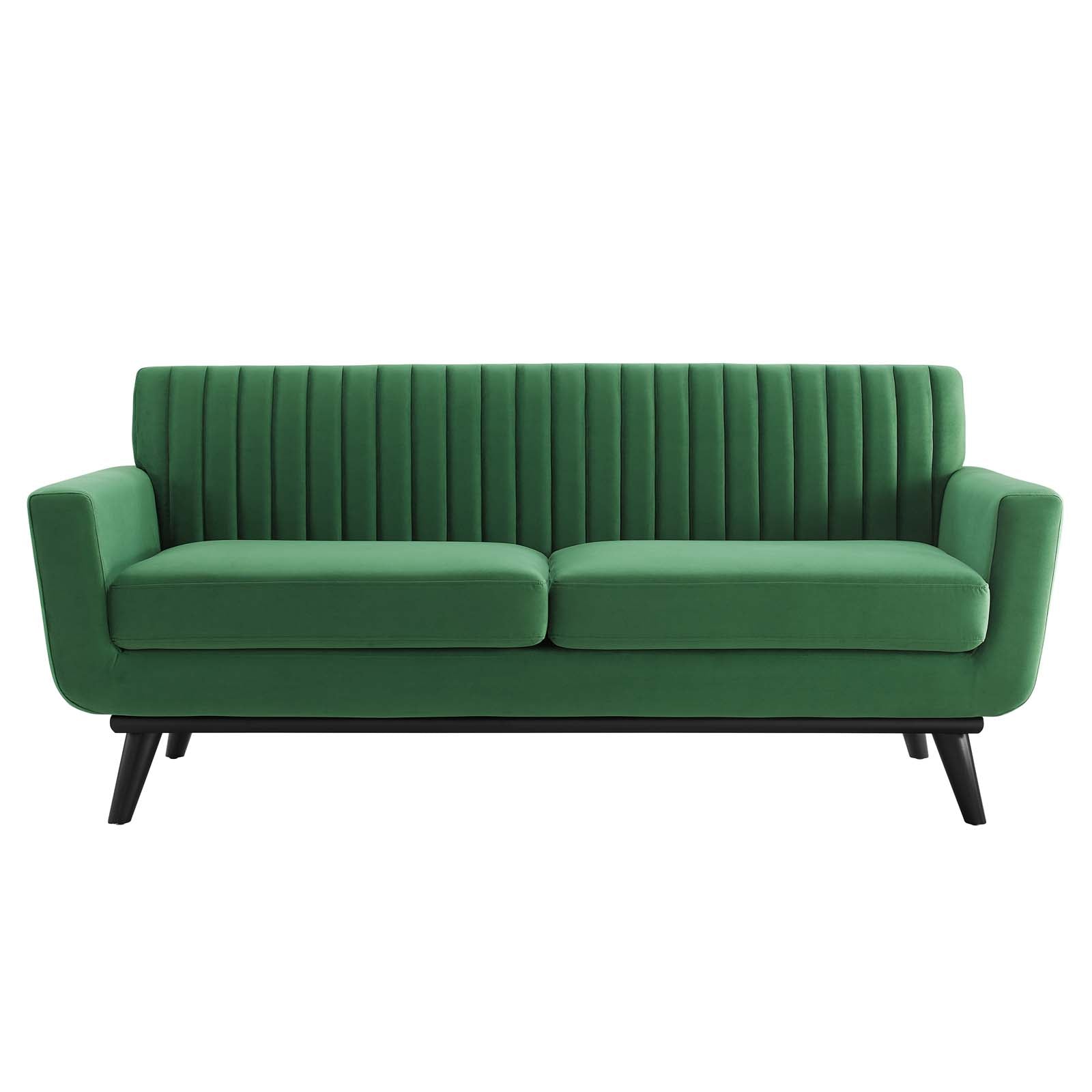 Engage Channel Tufted Performance Velvet Loveseat By HouseBean