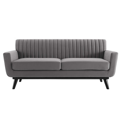 Engage Channel Tufted Performance Velvet Loveseat By HouseBean