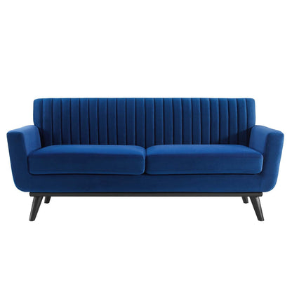 Engage Channel Tufted Performance Velvet Loveseat By HouseBean