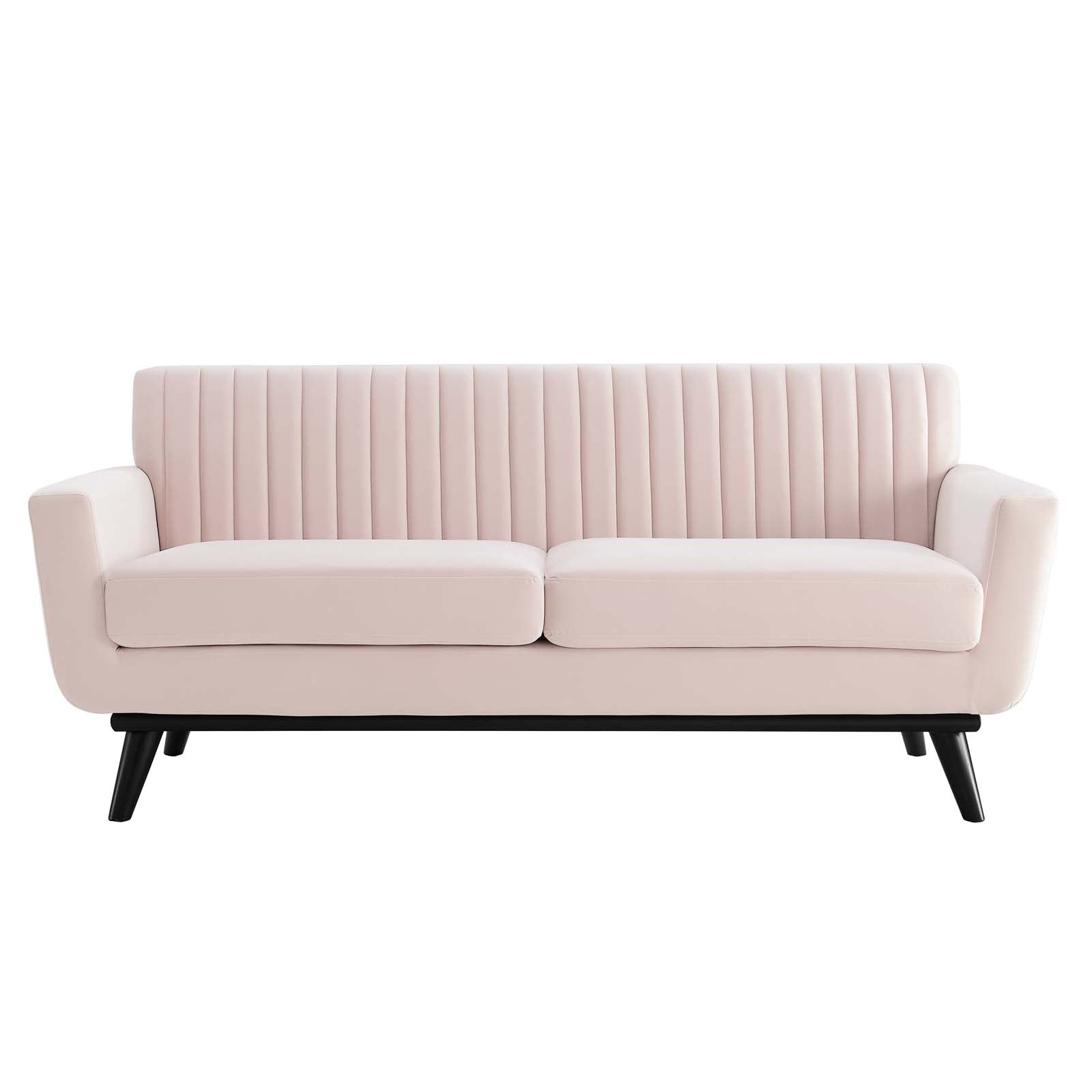 Engage Channel Tufted Performance Velvet Loveseat By HouseBean