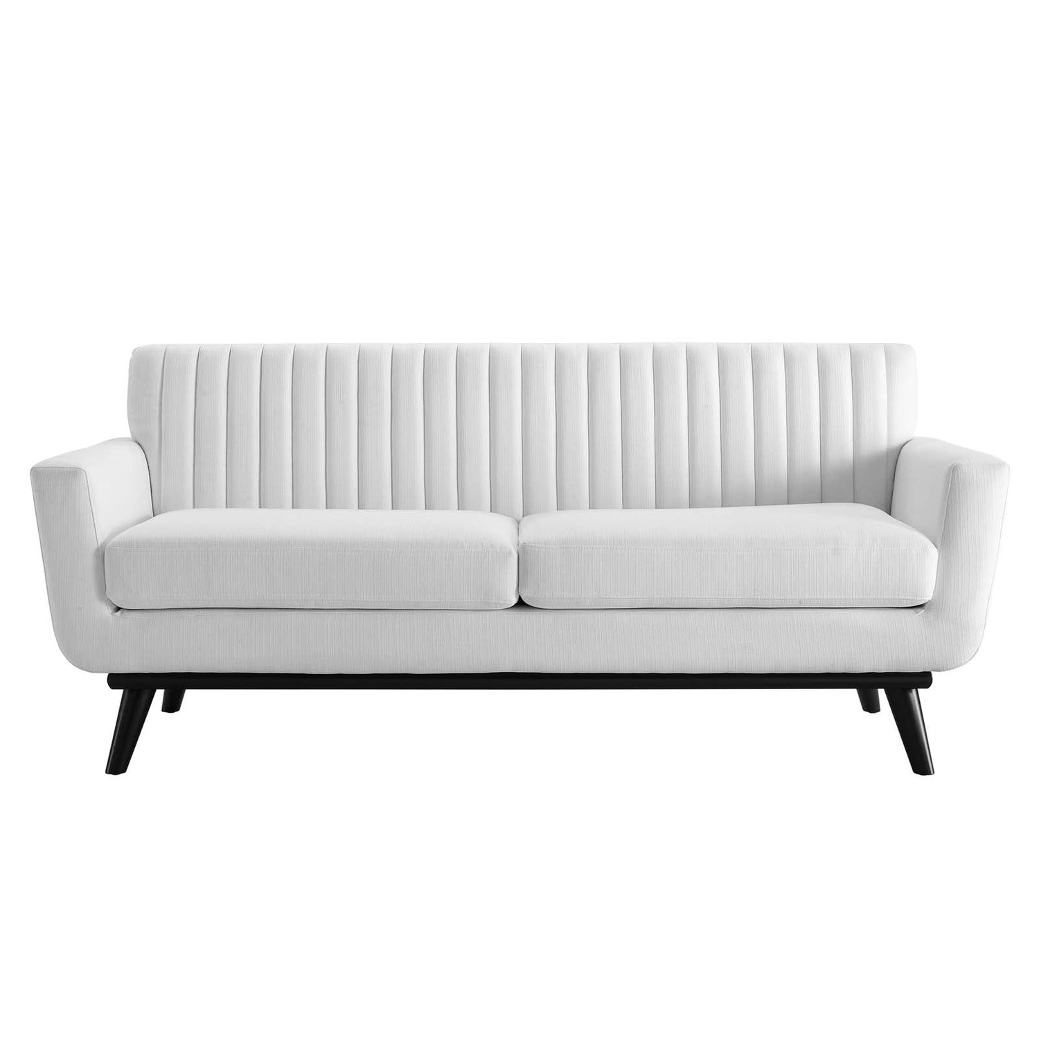 Engage Channel Tufted Fabric Loveseat By HouseBean