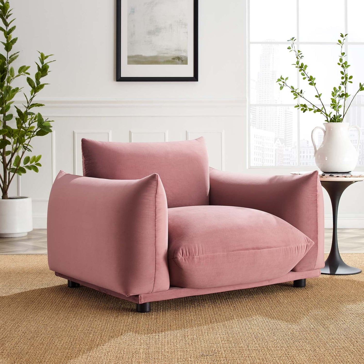 Copious Performance Velvet Armchair By HouseBean