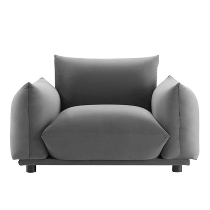 Copious Performance Velvet Armchair By HouseBean