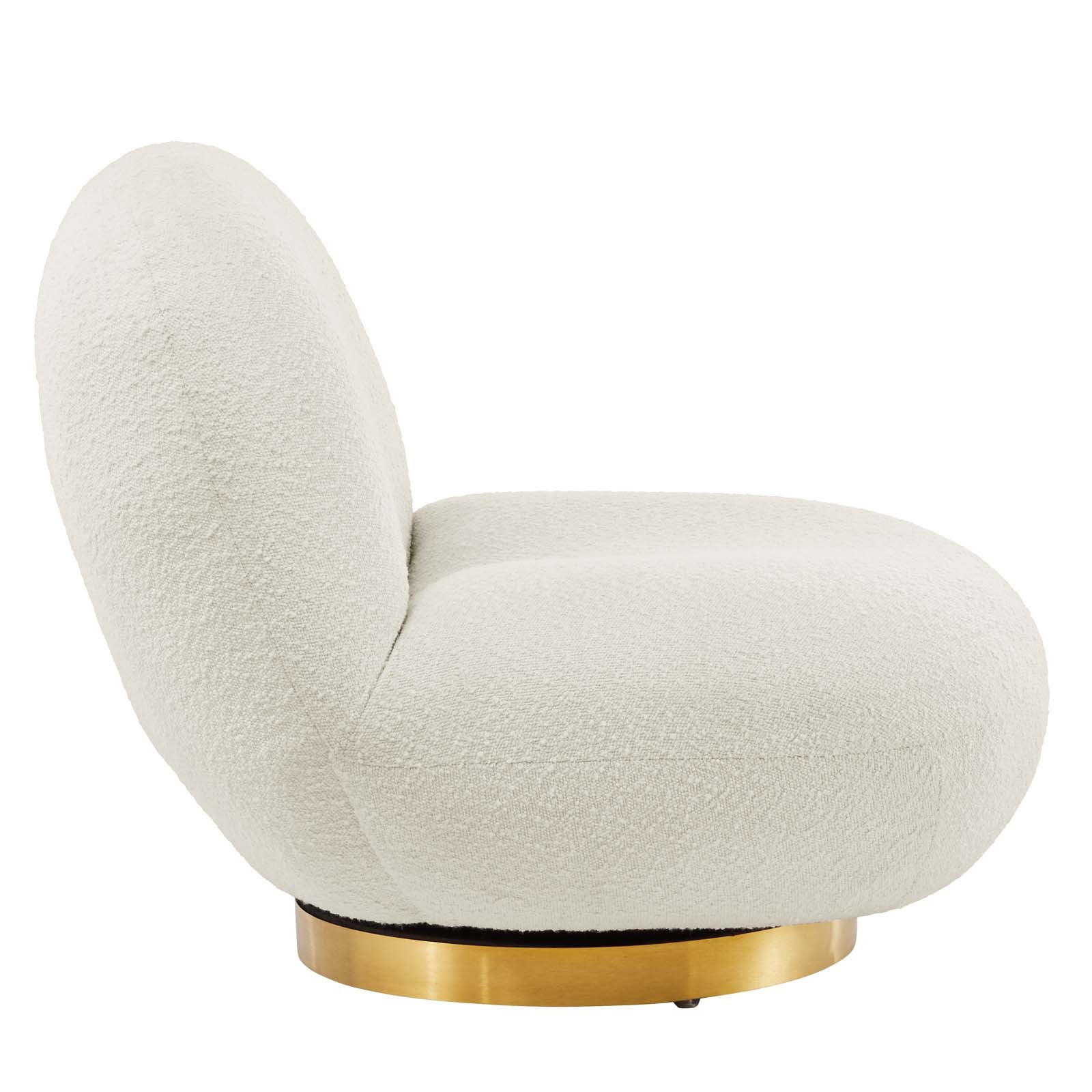 Kindred Boucle Upholstered Swivel Chair By HouseBean