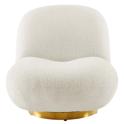 Kindred Boucle Upholstered Swivel Chair By HouseBean