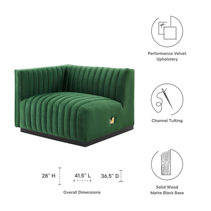 Conjure Channel Tufted Performance Velvet Left-Arm Chair by Modway