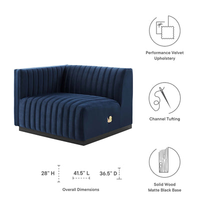 Conjure Channel Tufted Performance Velvet Left-Arm Chair by Modway