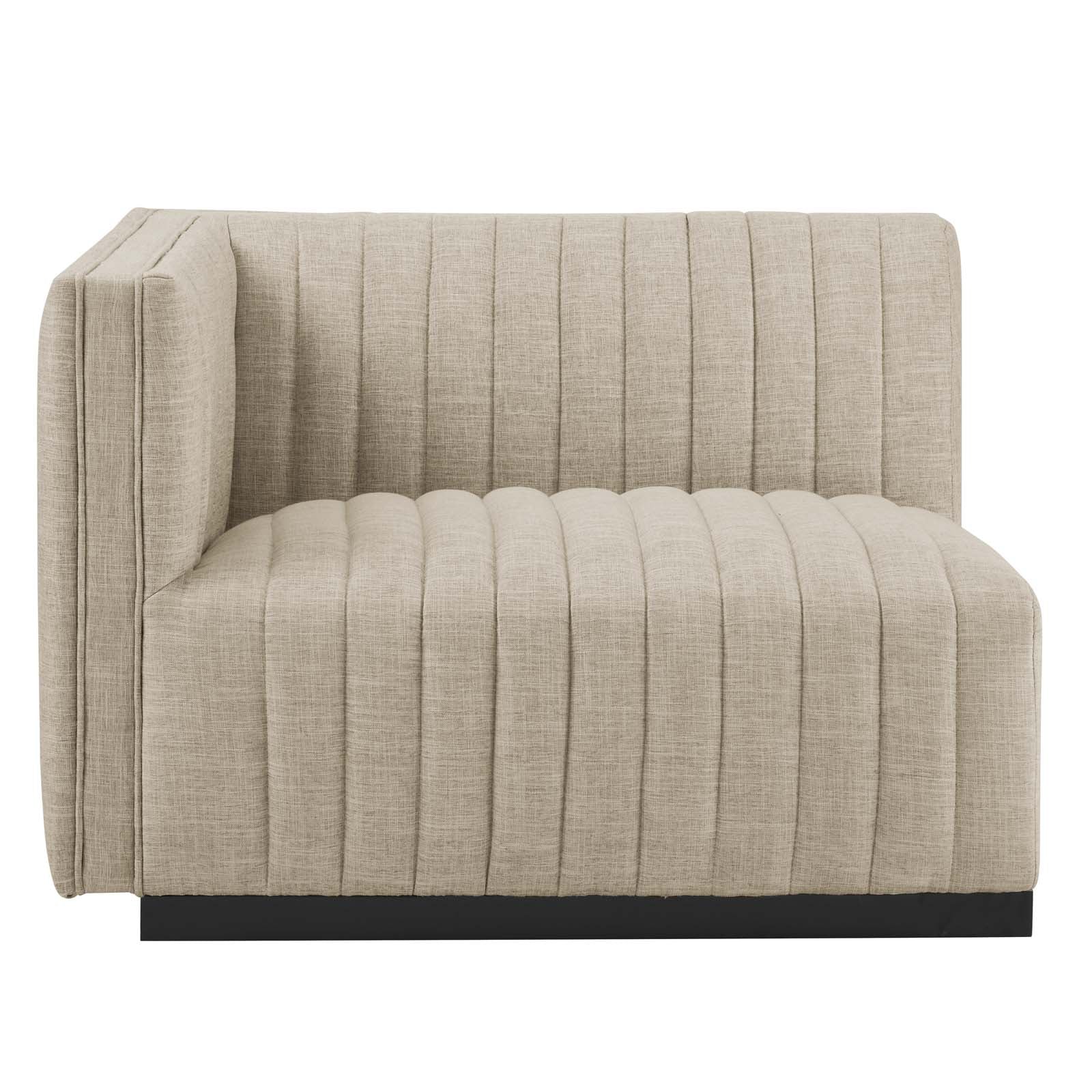 Conjure Channel Tufted Upholstered Fabric Left-Arm Chair By HouseBean