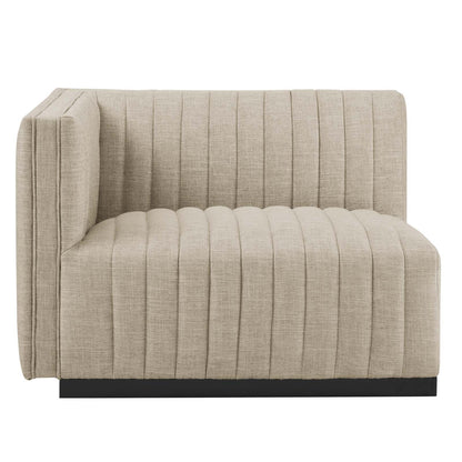 Conjure Channel Tufted Upholstered Fabric Left-Arm Chair By HouseBean