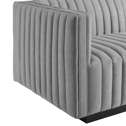 Conjure Channel Tufted Upholstered Fabric Left-Arm Chair By HouseBean