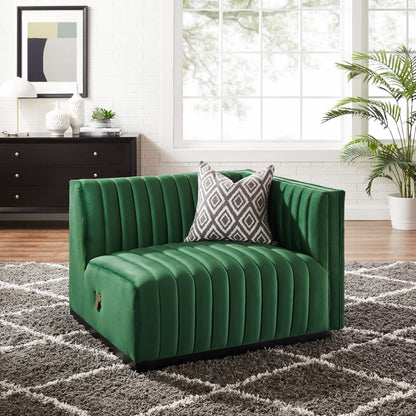Conjure Channel Tufted Performance Velvet Right-Arm Chair by Modway