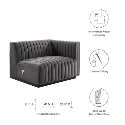 Conjure Channel Tufted Performance Velvet Right-Arm Chair by Modway