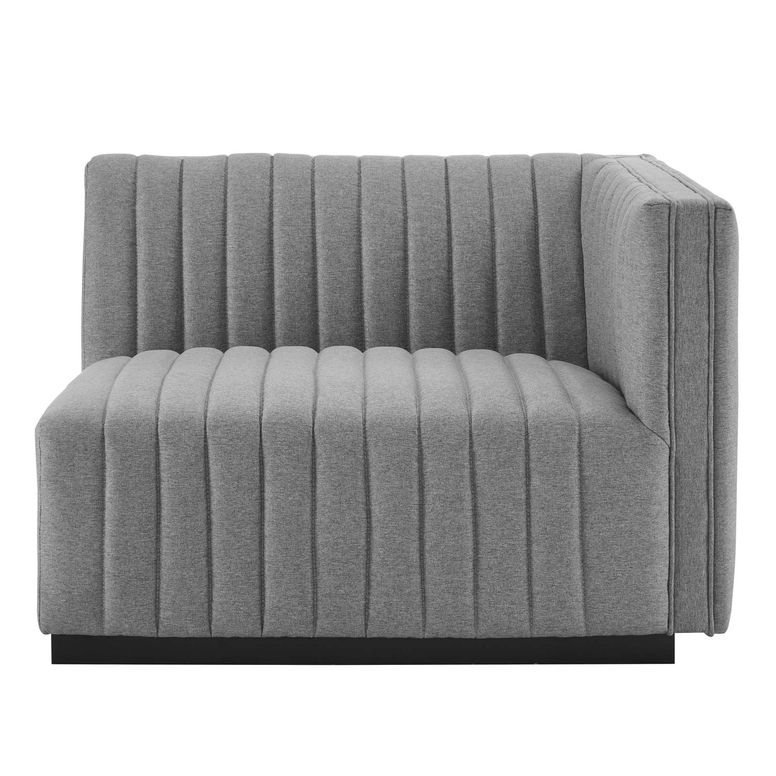 Conjure Channel Tufted Upholstered Fabric Right-Arm Chair By HouseBean