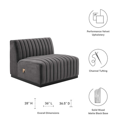 Conjure Channel Tufted Performance Velvet Armless Chair by Modway