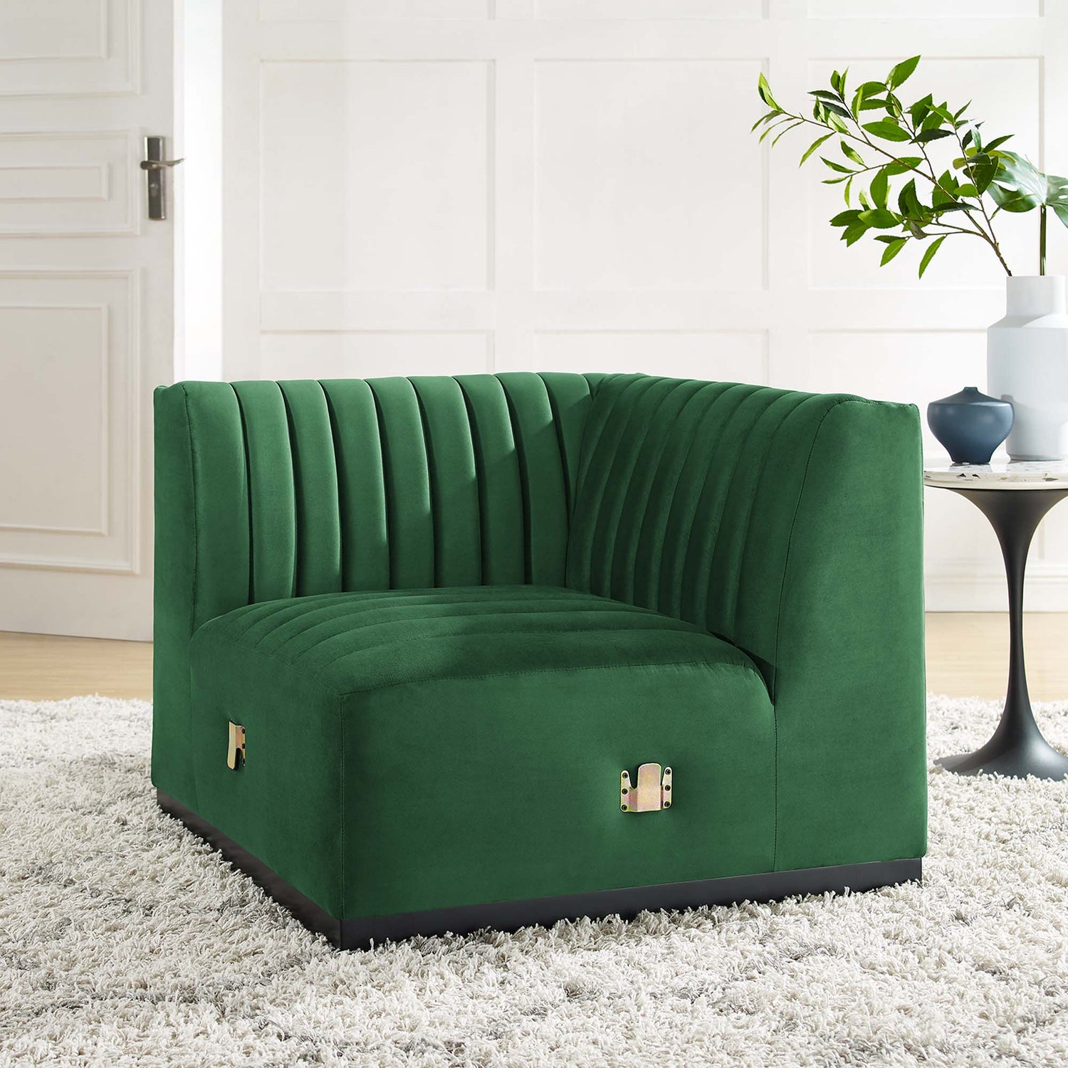 Conjure Channel Tufted Performance Velvet Left Corner Chair by Modway