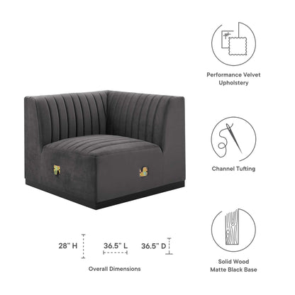 Conjure Channel Tufted Performance Velvet Left Corner Chair by Modway