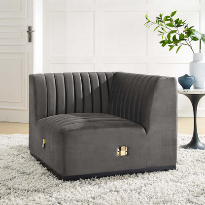 Conjure Channel Tufted Performance Velvet Left Corner Chair by Modway