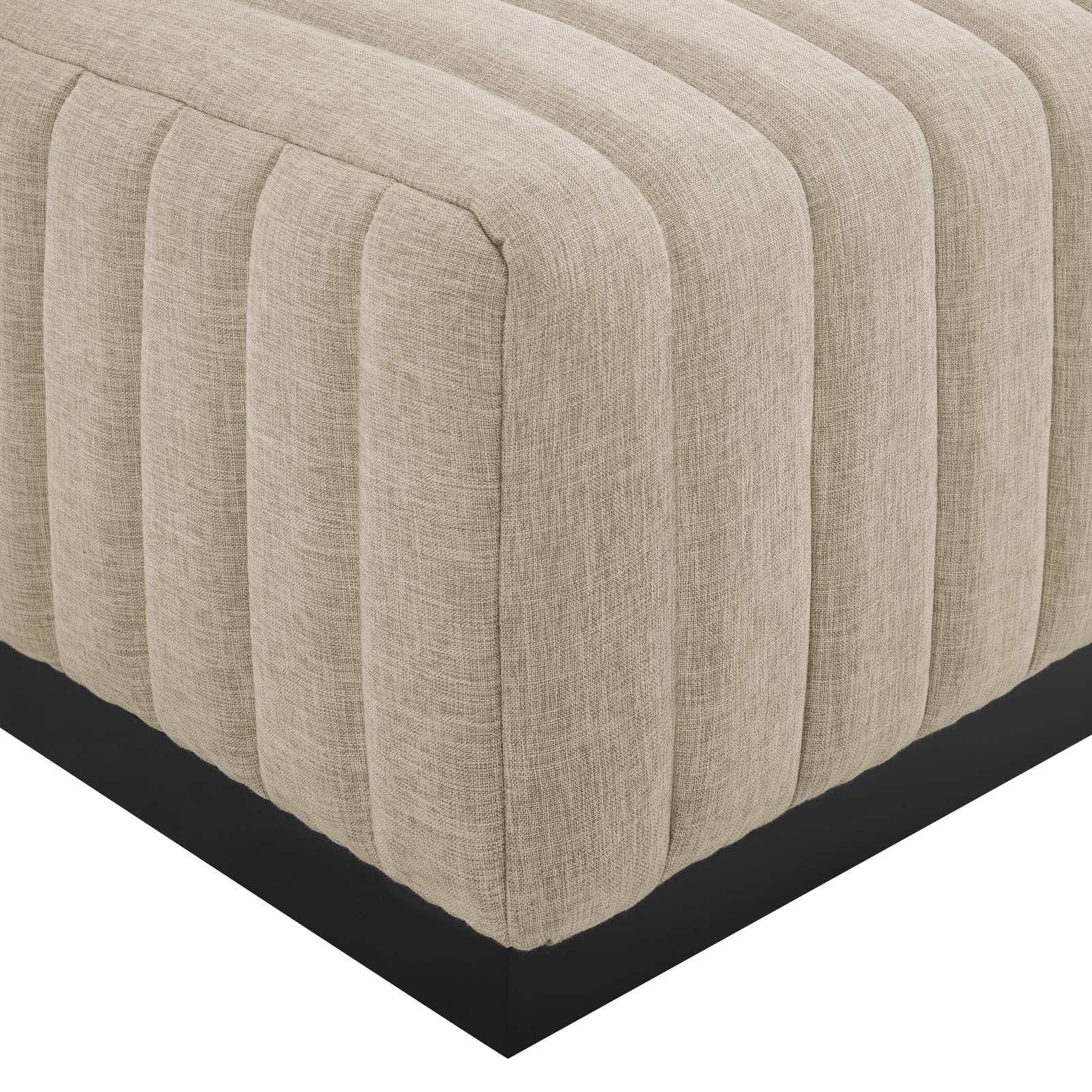 Conjure Channel Tufted Upholstered Fabric Ottoman By HouseBean