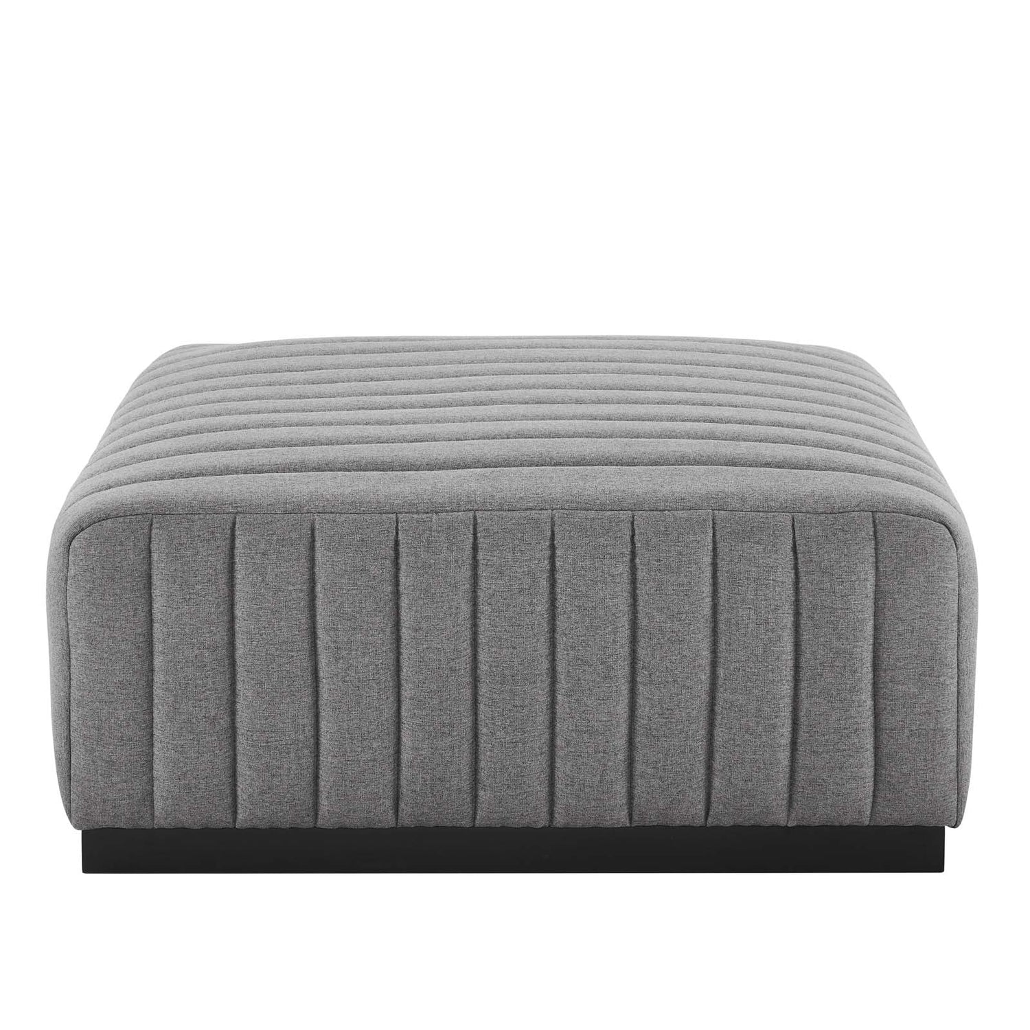 Conjure Channel Tufted Upholstered Fabric Ottoman By HouseBean