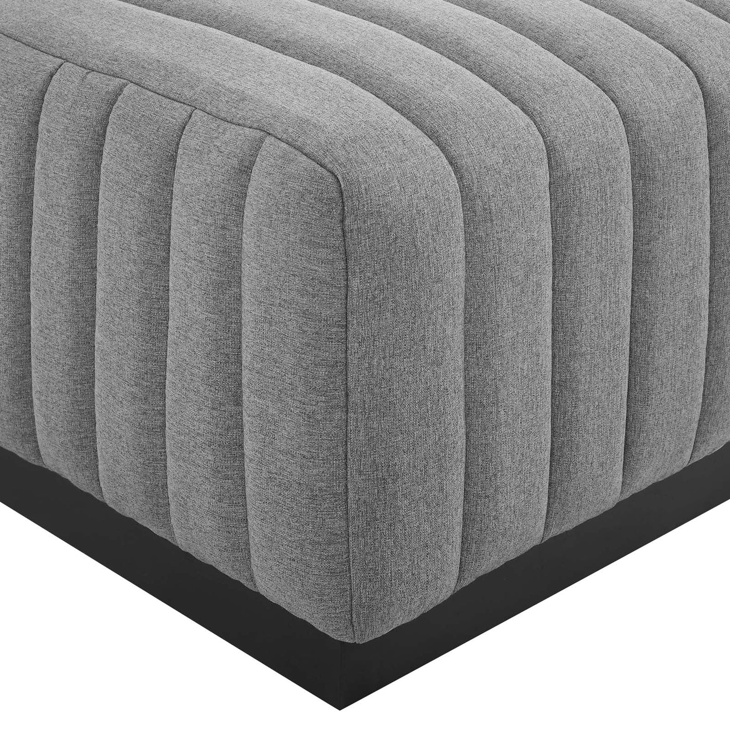 Conjure Channel Tufted Upholstered Fabric Ottoman By HouseBean