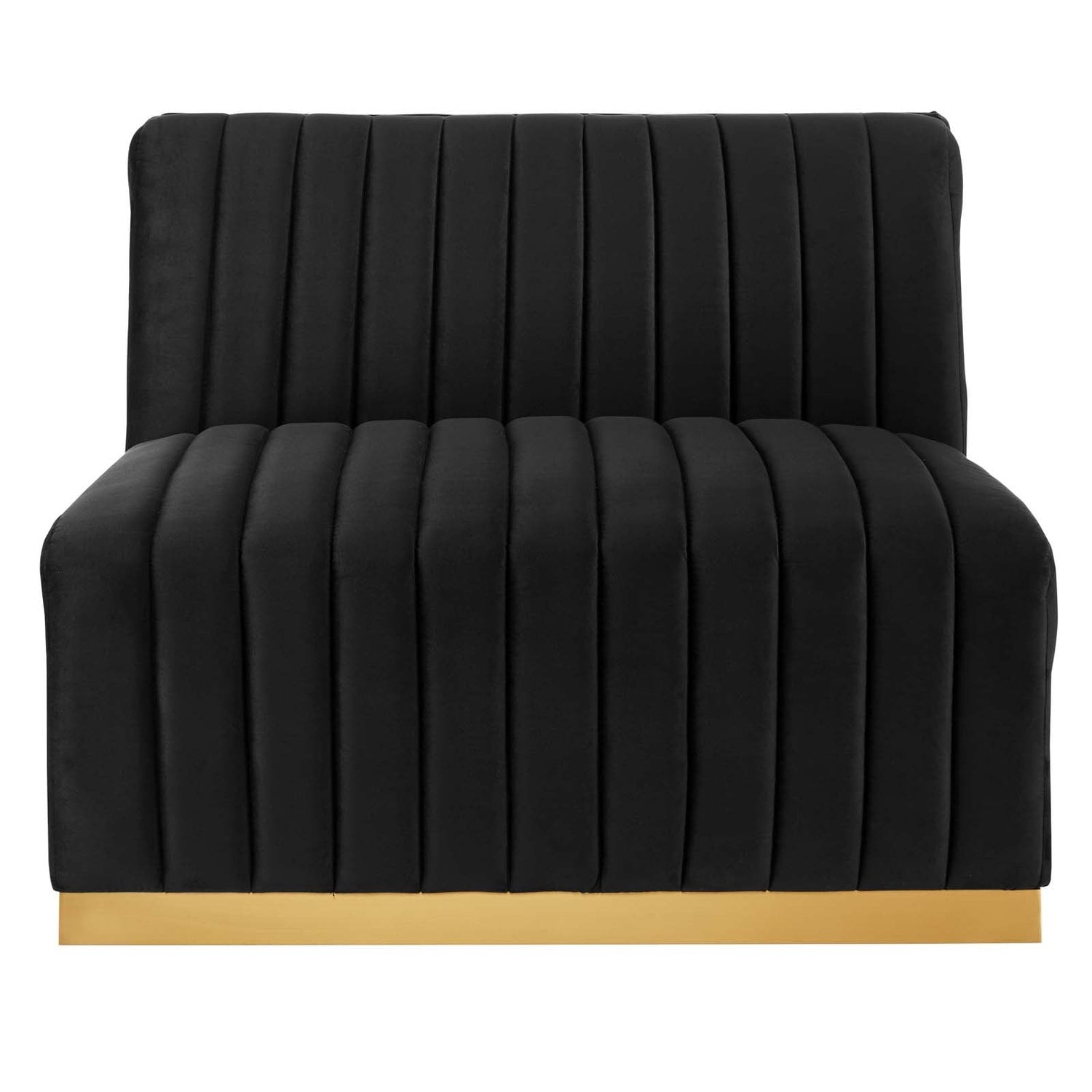 Conjure Channel Tufted Performance Velvet Armless Chair By HouseBean