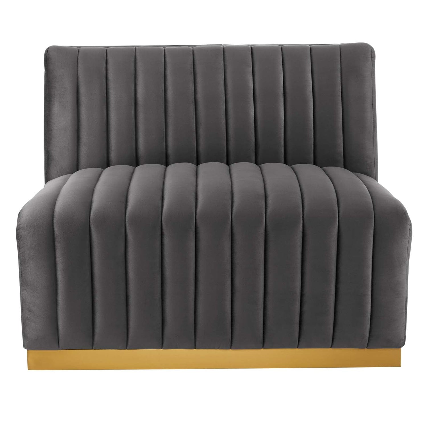 Conjure Channel Tufted Performance Velvet Armless Chair By HouseBean