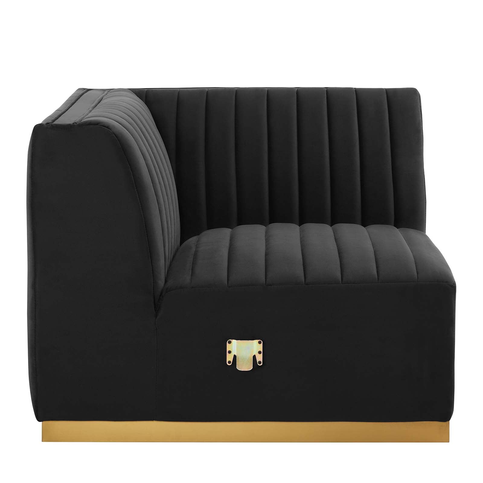 Conjure Channel Tufted Performance Velvet Left Corner Chair By HouseBean